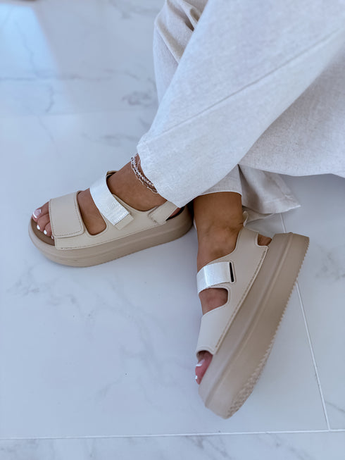 "RIBBON 430" Sandals - BEIGE