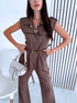 LUX pantsuit + belt "STEPS 24" - CHOCO