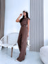 LUX pantsuit + belt "STEPS 24" - CHOCO