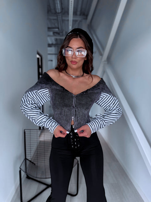 Knitted jacket "PRICELESS 7650" - GREY