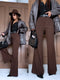 "GRACE LINE VS9006" fabric trousers - choco