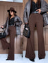 "GRACE LINE VS9006" fabric trousers - choco