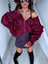 Jacket with lace lining "NECTAR V11002" - BORDEAUX