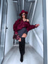 Jacket with lace lining "NECTAR V11002" - BORDEAUX