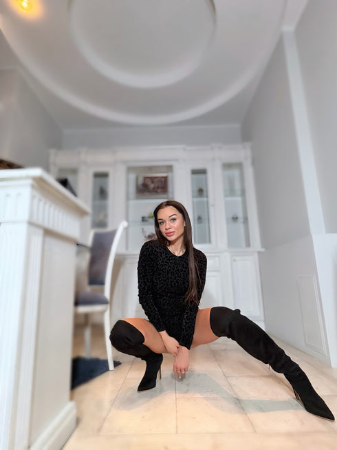 Bodysuit "WILD CHIC" HS10008 - BLACK