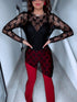 Mežģīņu tops "SHEER TOUCH 8513" - MELNS