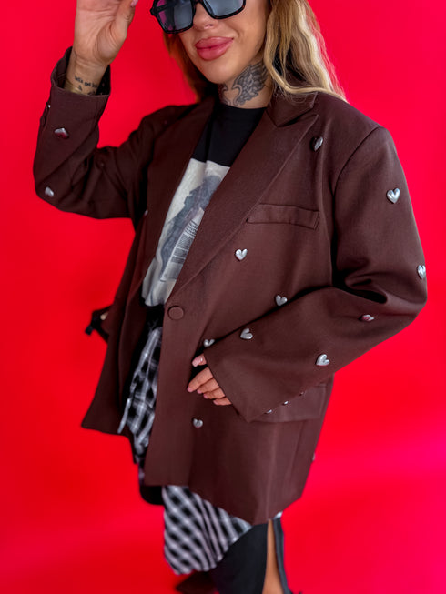 LUX choco, ONE SIZE jacket "HEARTS"