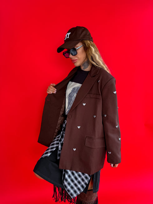 LUX choco, ONE SIZE jacket "HEARTS"