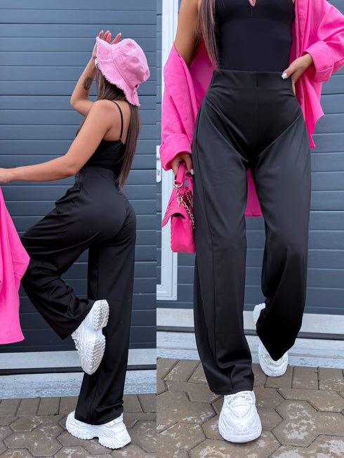 Elastingos kelnės "FLARED YOGA" 3587 - JUODOS