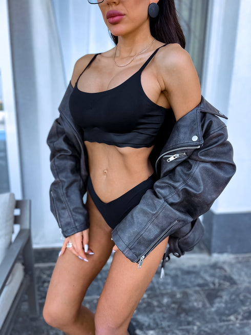 ELYNDI seamless lingerie set - BLACK