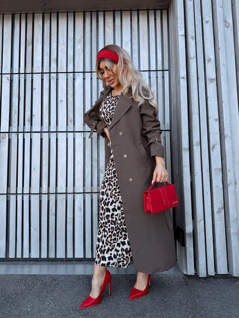 Fabric trench coat "MONA 23168" - CHOCO