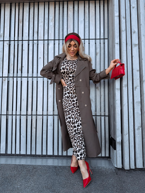 Fabric trench coat "MONA 23168" - CHOCO