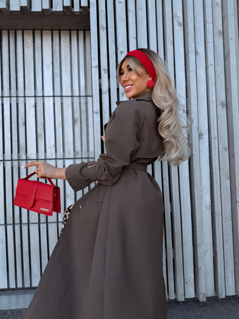 Fabric trench coat "MONA 23168" - CHOCO