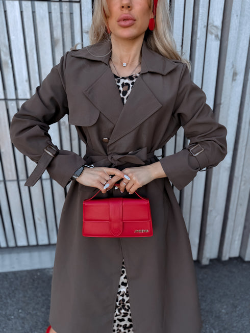 Fabric trench coat "MONA 23168" - CHOCO