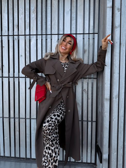 Fabric trench coat "MONA 23168" - CHOCO