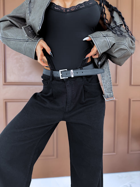 Denim Pants "BIKE T357-1" – Black