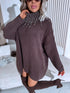 Sweater with pearls "BRANCH" MO4521 - CHOCO