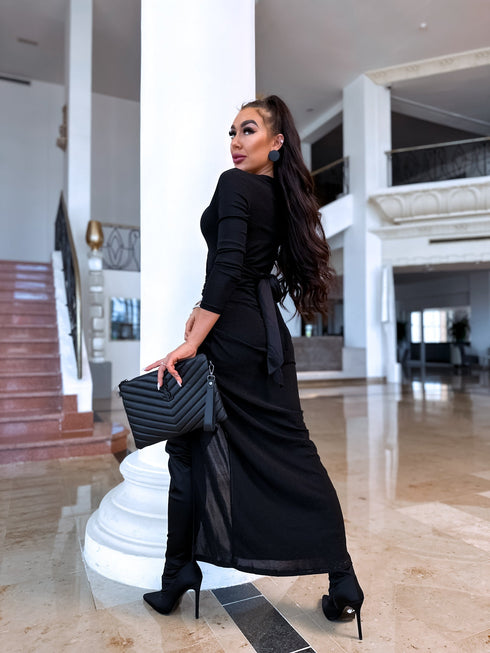 Garā, svētku kleita HS7201 "Spīdums" - melna PRE-ORDER