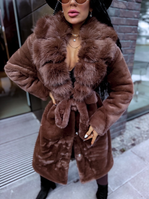 PŪKAINS mētelis "LUX MONT BLANC FL2270" - CHOCO