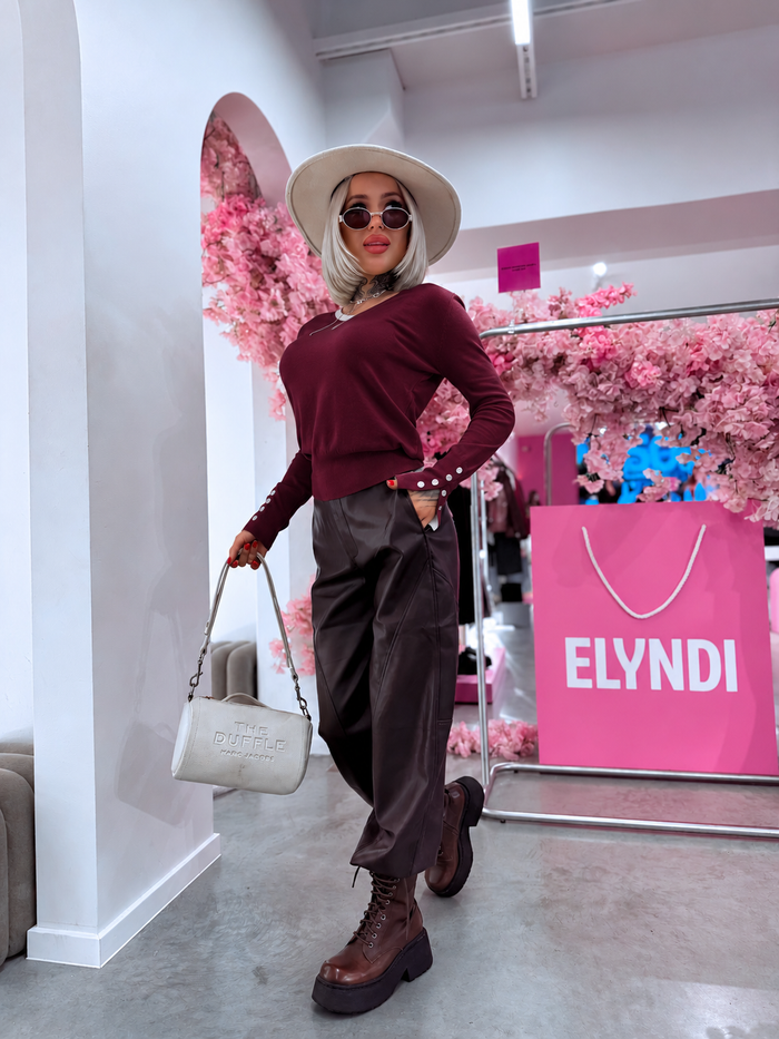 Bītlene ar spiedpogām "GIRLS CLUB W2601" - BORDO