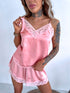 Кораллово-розовый, ночной комплект - топ + шорты