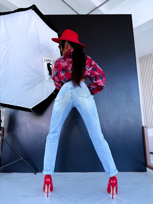 MOM STRETCH bikses "NEPTUNE" - GAIŠI ZILAS AT133-37