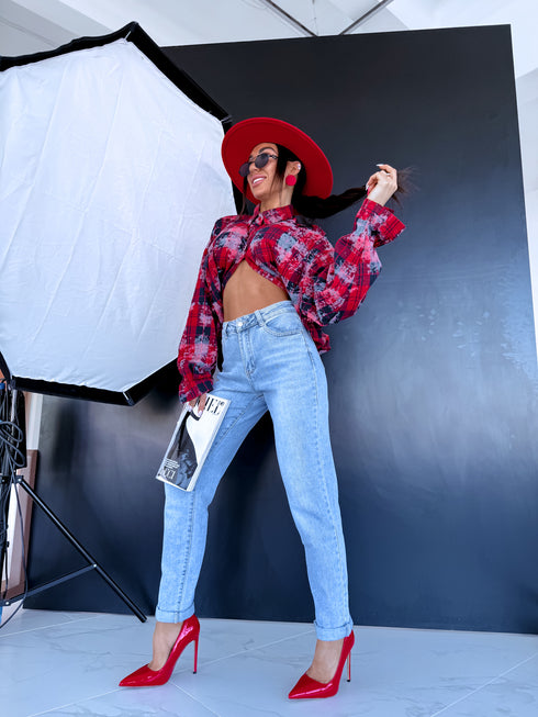 MOM STRETCH bikses "NEPTUNE" - GAIŠI ZILAS AT133-37