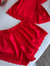 Красный ночной комплект - топ + шорты
