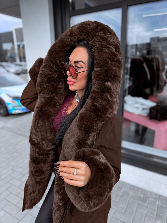 "JANUARY 61007" pusgarā parka - CHOCO