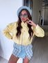 Faux leather jacket "SILENT STORM" S-6202 - YELLOW
