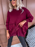 "MARKER MO4217" sweater with lace hem - BORDEAUX
