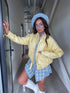 Faux leather jacket "SILENT STORM" S-6202 - YELLOW