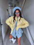 Faux leather jacket "SILENT STORM" S-6202 - YELLOW