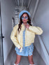 Faux leather jacket "SILENT STORM" S-6202 - YELLOW