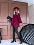 "MARKER MO4217" sweater with lace hem - BORDEAUX