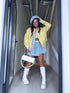 Faux leather jacket "SILENT STORM" S-6202 - YELLOW