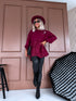 "MARKER MO4217" sweater with lace hem - BORDEAUX