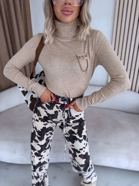 Classic turtleneck - DARK BEIGE