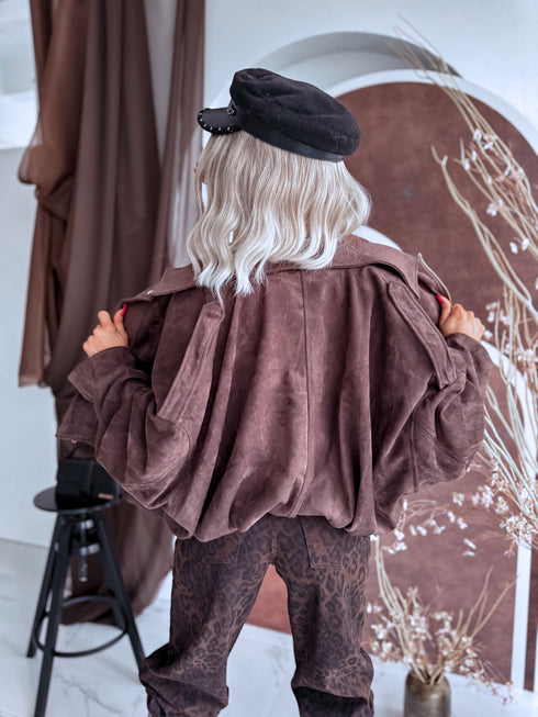 Zamšveidīga virsjaka "Marsala AZ1579" - CHOCOLATE