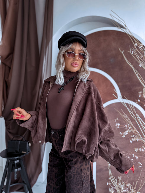 Zamšveidīga virsjaka "Marsala AZ1579" - CHOCOLATE