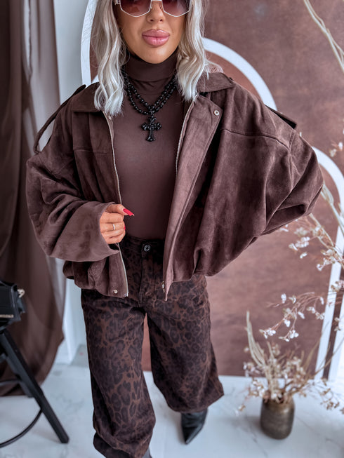 Zamšveidīga virsjaka "Marsala AZ1579" - CHOCOLATE