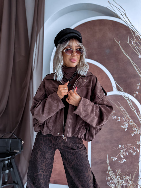 Zamšveidīga virsjaka "Marsala AZ1579" - CHOCOLATE