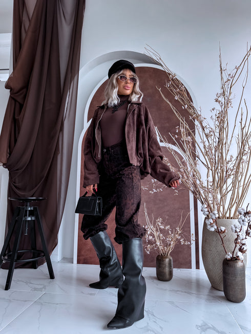 Zamšveidīga virsjaka "Marsala AZ1579" - CHOCOLATE