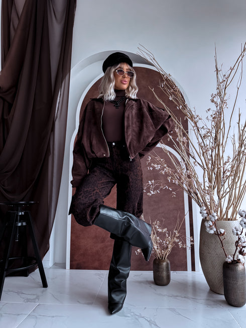 Zamšveidīga virsjaka "Marsala AZ1579" - CHOCOLATE