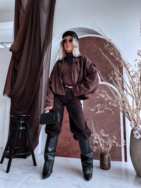 Zamšveidīga virsjaka "Marsala AZ1579" - CHOCOLATE