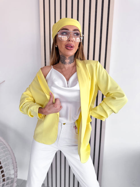 Yellow, ONE SIZE blazer + white top