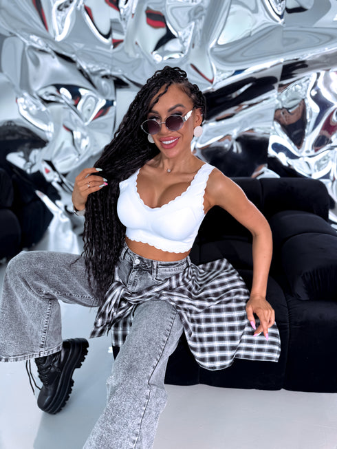 Seamless, Wavy Bra V432 - WHITE