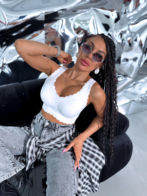 Seamless, Wavy Bra V432 - WHITE