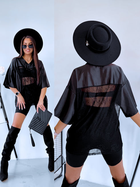 Кружевная футболка "BLACKNESS"