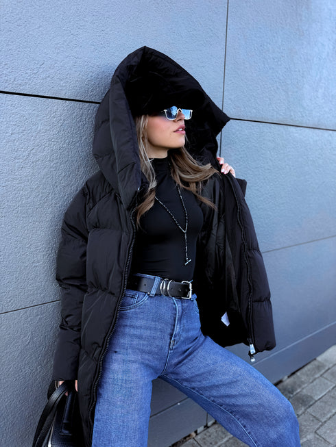 Extended jacket "Mākonis" - black